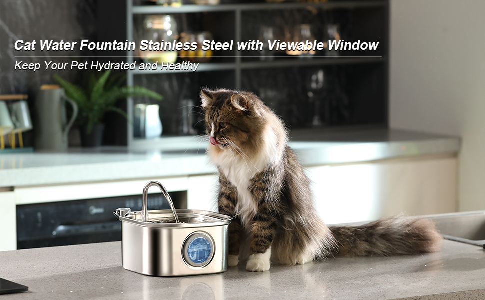 3.2L Automatic Electric Stainless Steel Pet Water Fountain