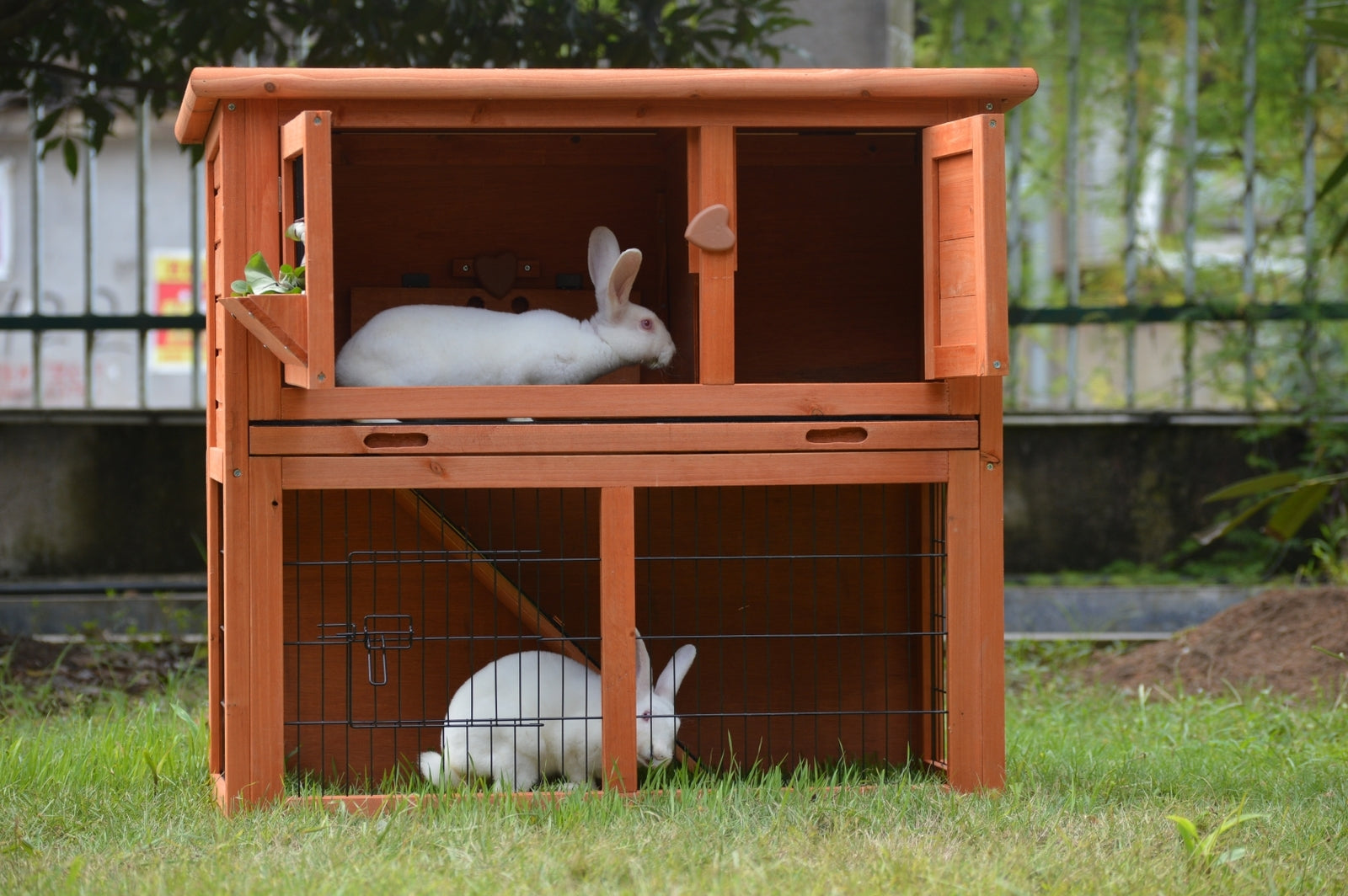 Double Storey Rabbit Hutch, Guinea Pig Ferret Cage w/ Waterproofing