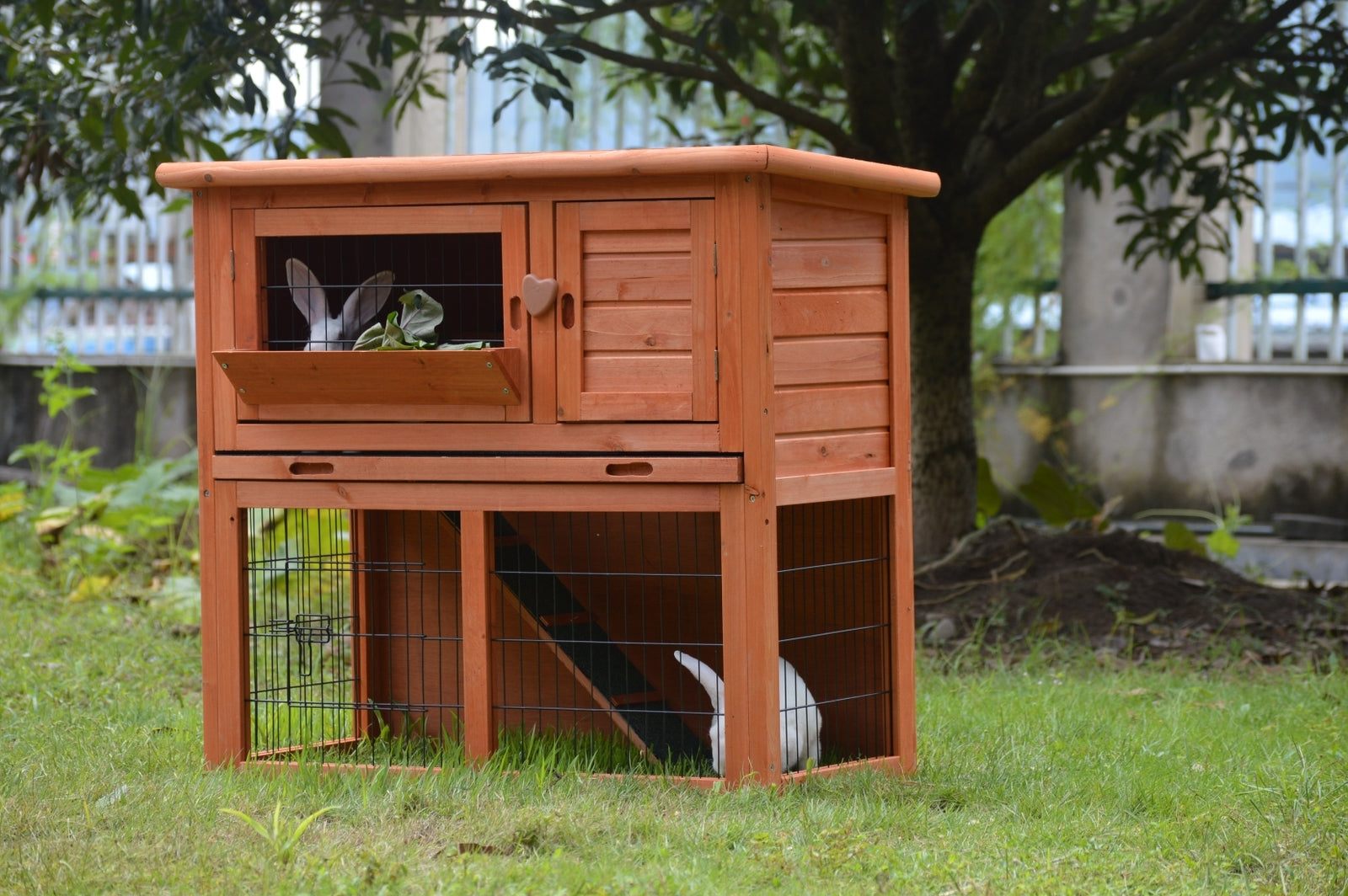 Double Storey Rabbit Hutch, Guinea Pig Ferret Cage w/ Waterproofing