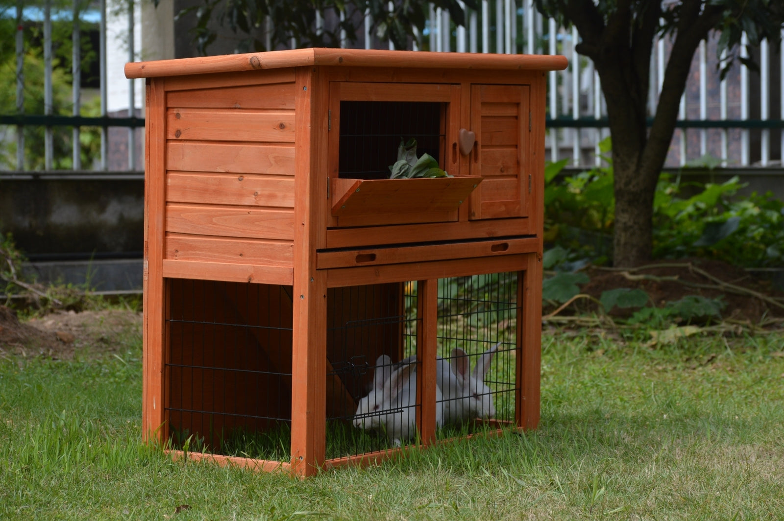 Double Storey Rabbit Hutch, Guinea Pig Ferret Cage w/ Waterproofing