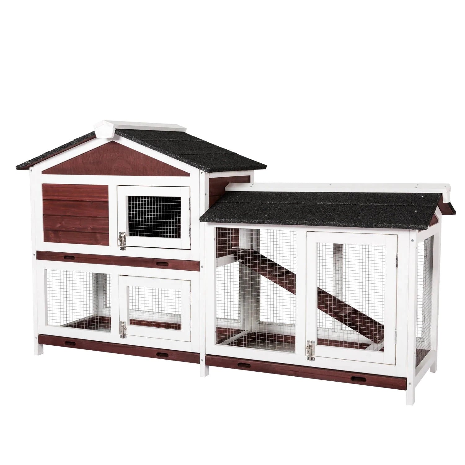 Double Storey Large Rabbit Hutch w/ Pull Out Tray, YES4PETS