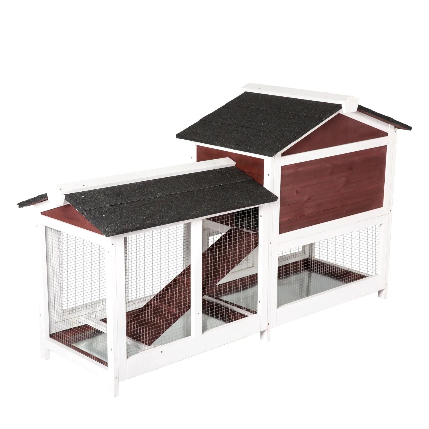 Double Storey Large Rabbit Hutch w/ Pull Out Tray, YES4PETS