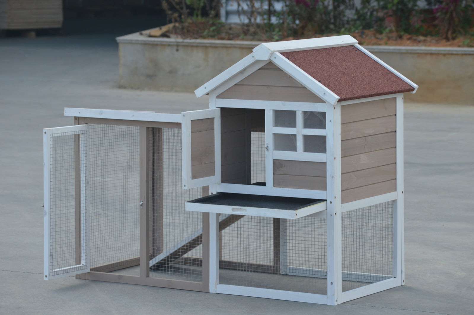 Waterproof Solid Wood Rabbit Hutch Cage for Small Pets YES4PETS