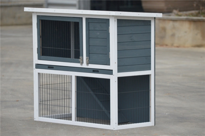 Waterproof Double Storey Rabbit Hutch with Pull Out Tray YES4PETS