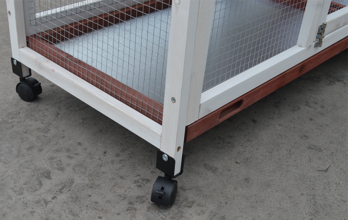 Waterproof Double Storey Rabbit Hutch with Wheels and Tray