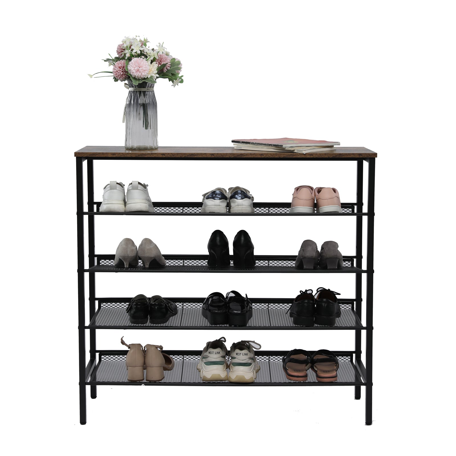 5-Tier Adjustable Shoe Rack, Durable, Open Storage Stand - YES4HOMES