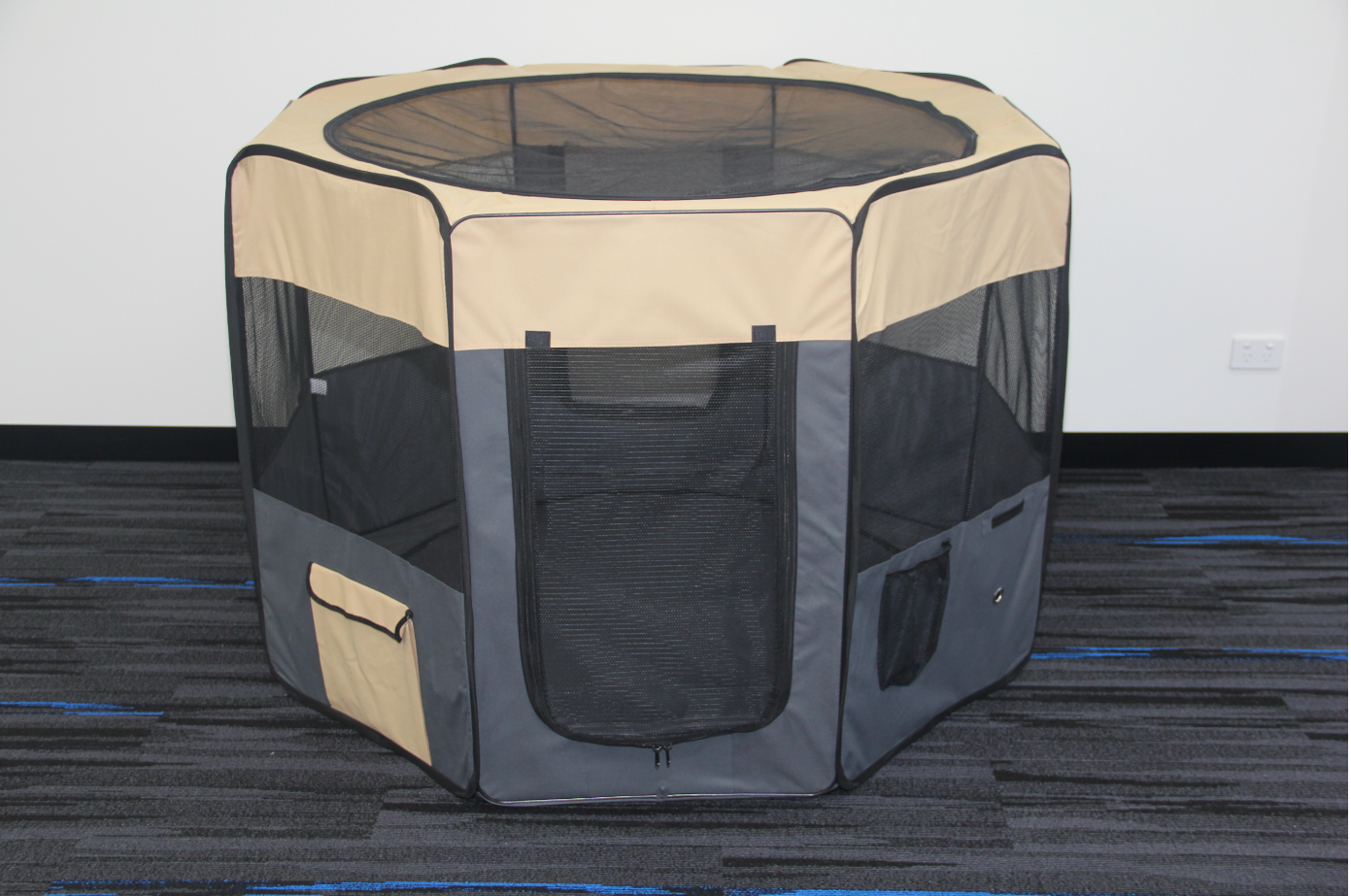 Foldable Large 8-Panel Pet Playpen - Grey - YES4PETS