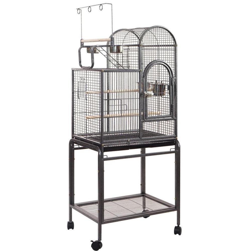 Large Durable Wrought Iron Bird Cage with Wheels - YES4PETS