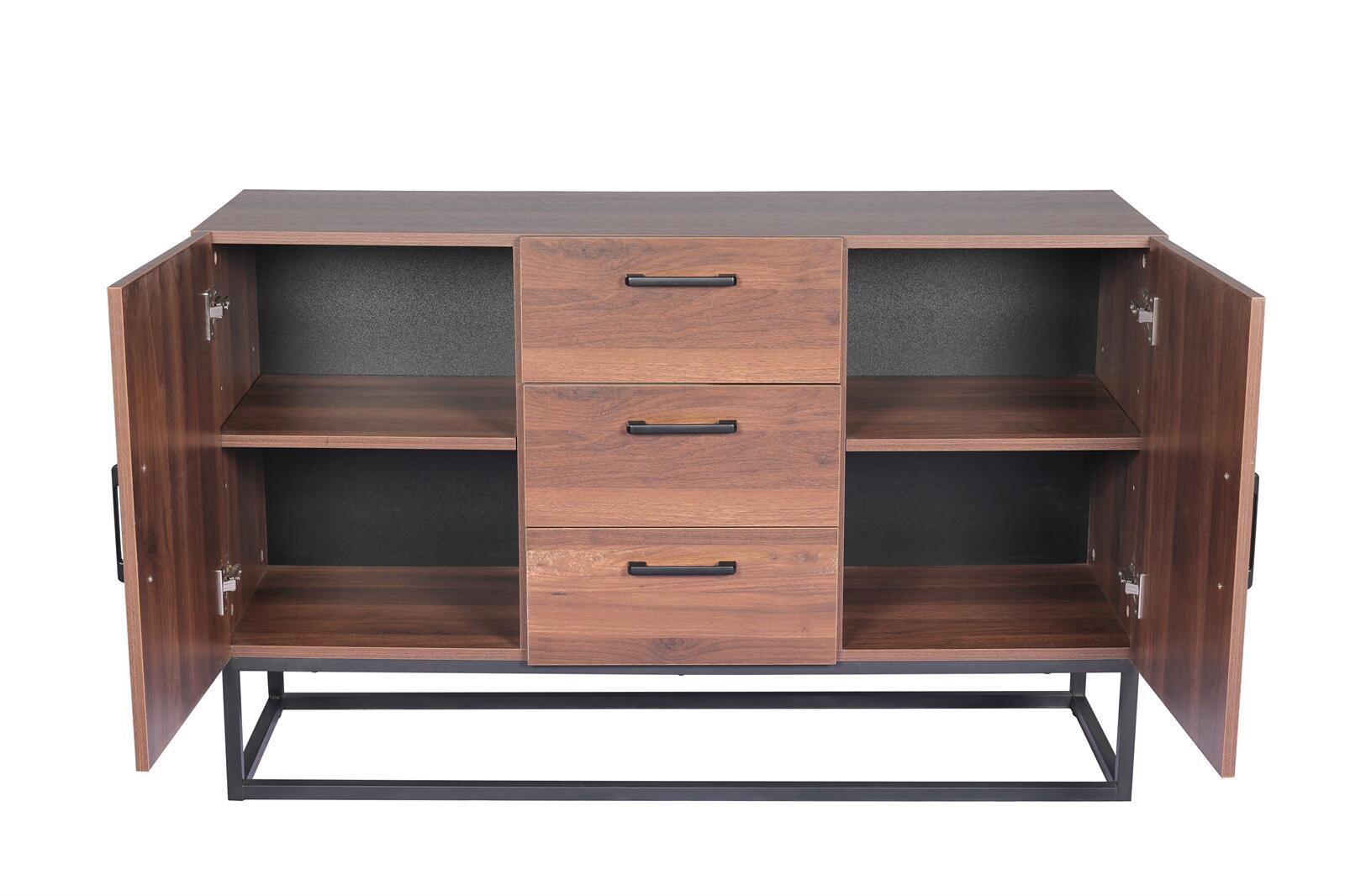 120cm Wooden TV Cabinet, 2 Doors, 3 Drawers, Storage Shelf