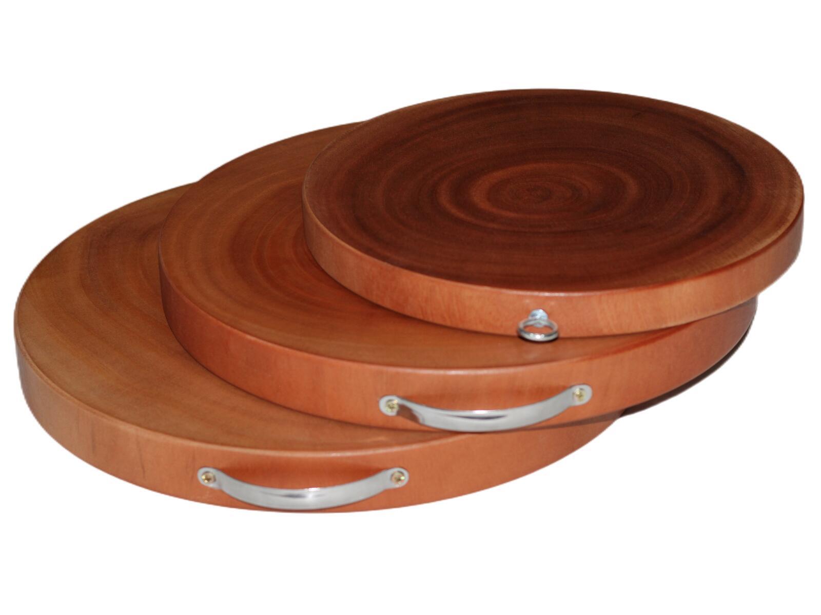 Natural Hygienic Hardwood Round Cutting Boards Set of 3