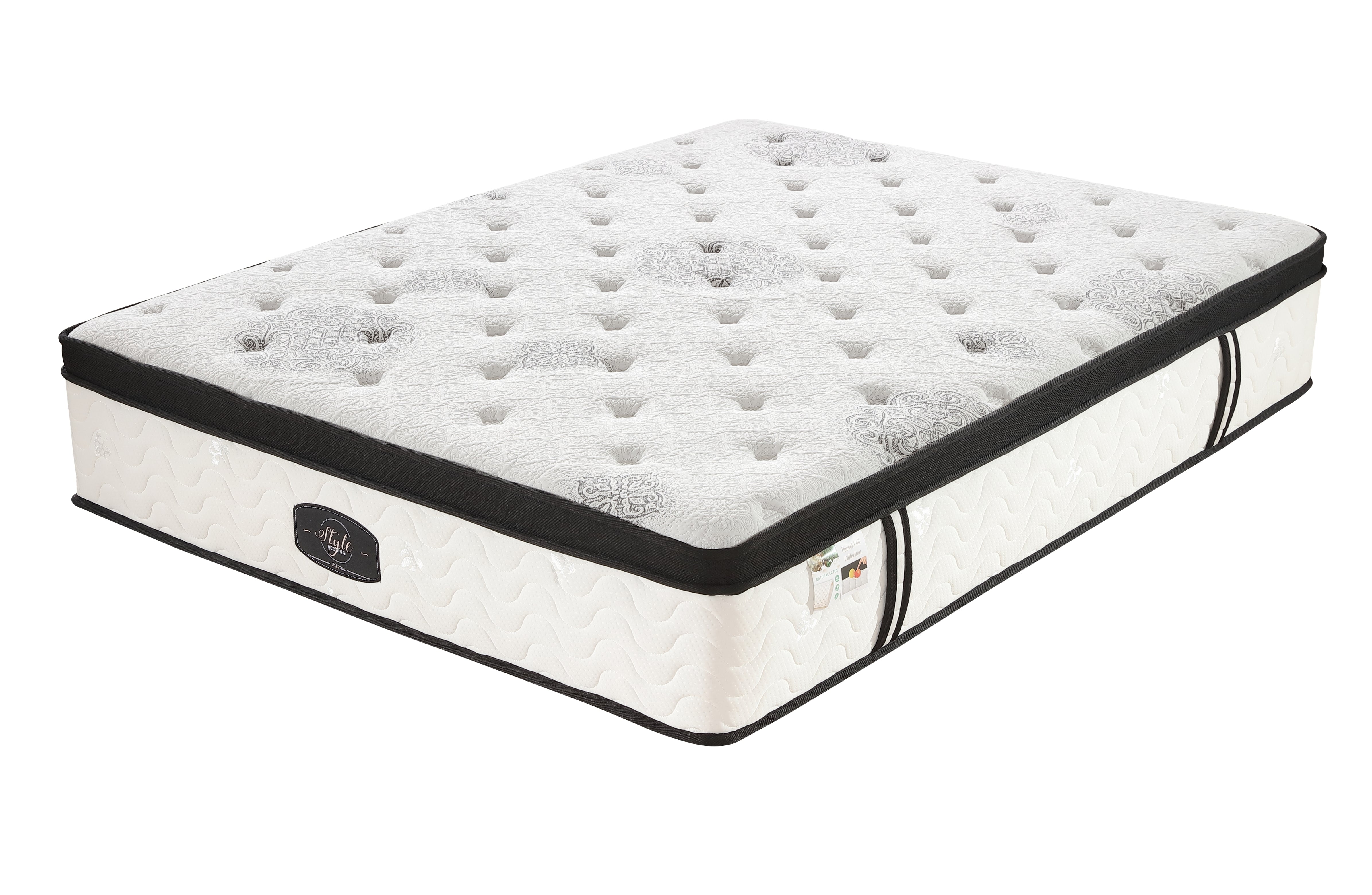 Chiro 7 Zone Latex Euro Top 35cm Pocket Spring Mattress - Double