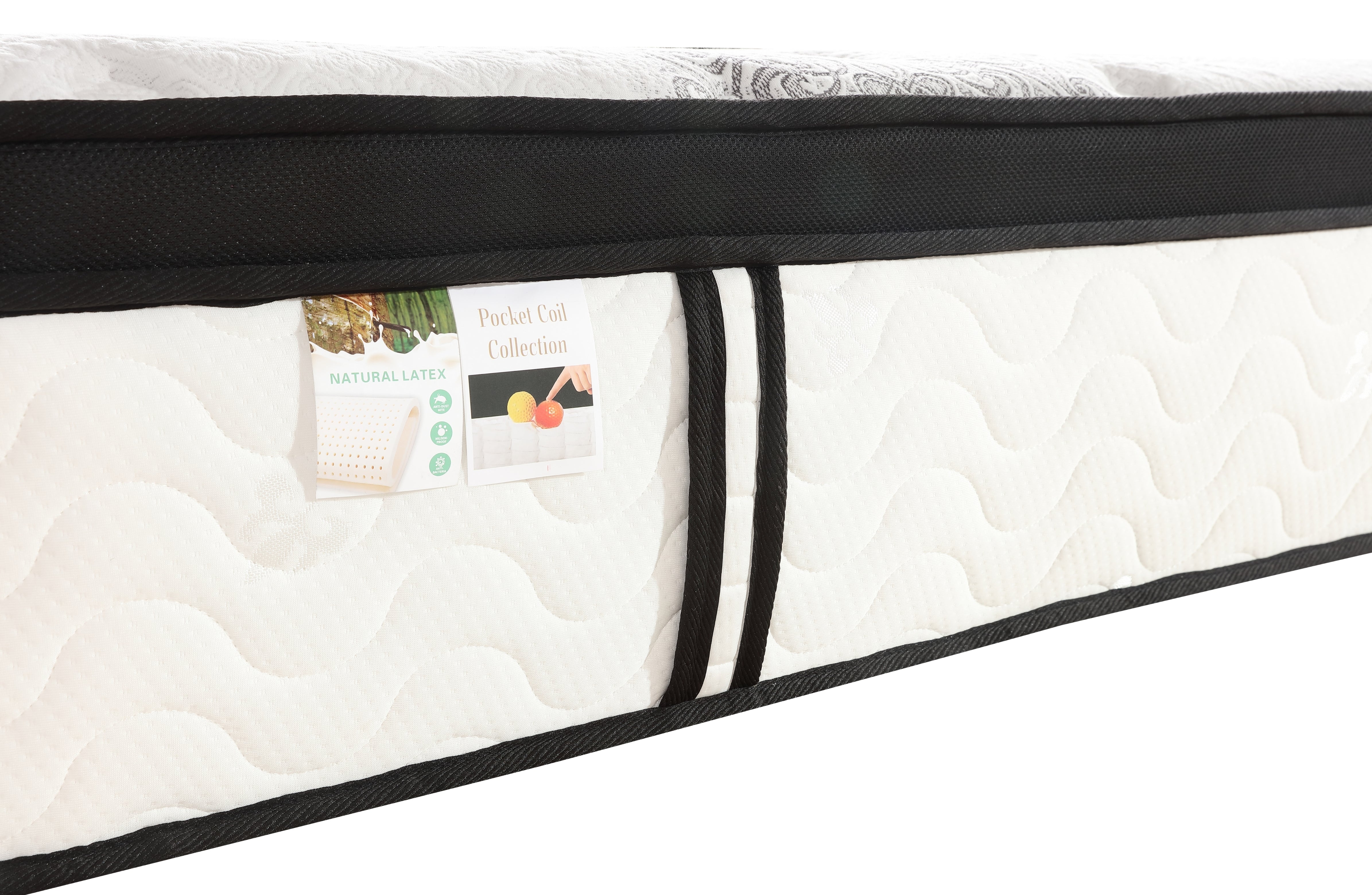 Chiro 7 Zone Latex Euro Top 35cm Pocket Spring Mattress - Double