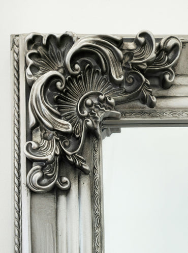 Ornate Antique Silver French Provincial Mirror 90x170cm