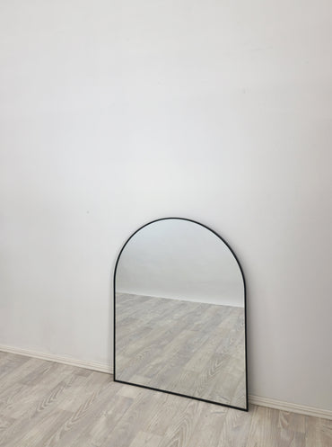 Elegant Arched Black Metal Wall Mirror 80cm x 100cm