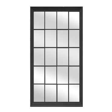 Large Black Windowpane Mirror, Rectangle 100x200cm