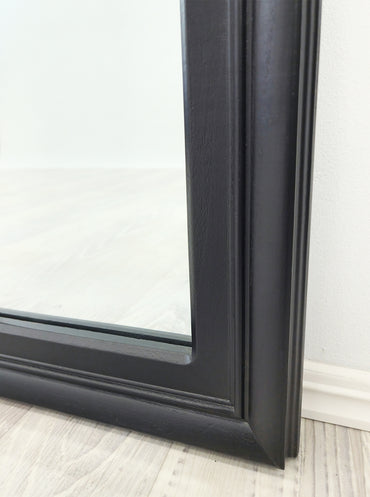 Large Black Windowpane Mirror, Rectangle 100x200cm