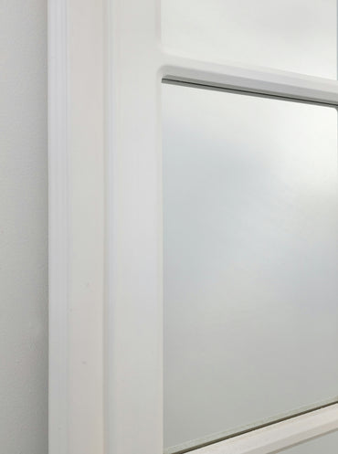 White Wood Windowpane Mirror - 100cm x 200cm Rectangle