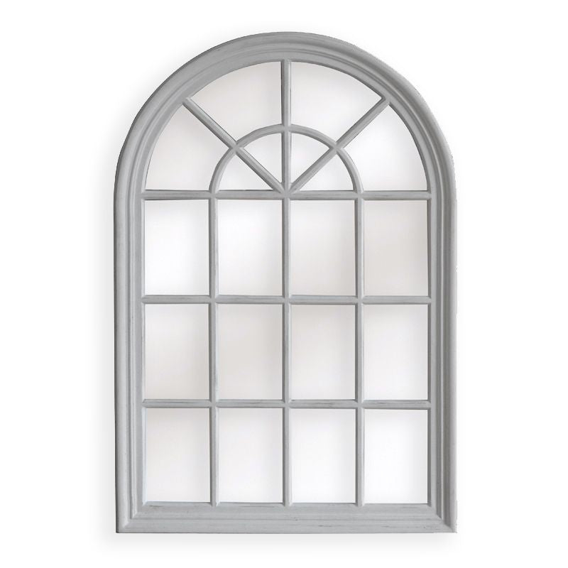 Matte White Arch Window Style Mirror - 100 x 150 CM, Wood