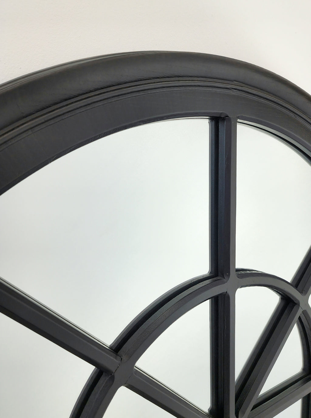 Matte Black Arch Window Style Mirror 100cm x 180cm