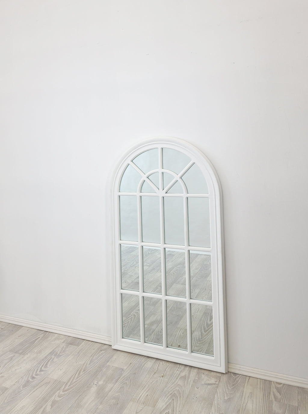 Matte White Arch Window Style Mirror 100x180CM - X-Large