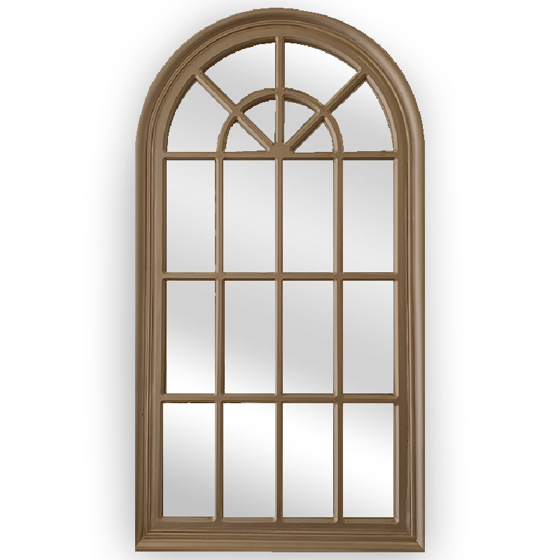 Antique Taupe Arch Window Style Mirror 100cm x 180cm