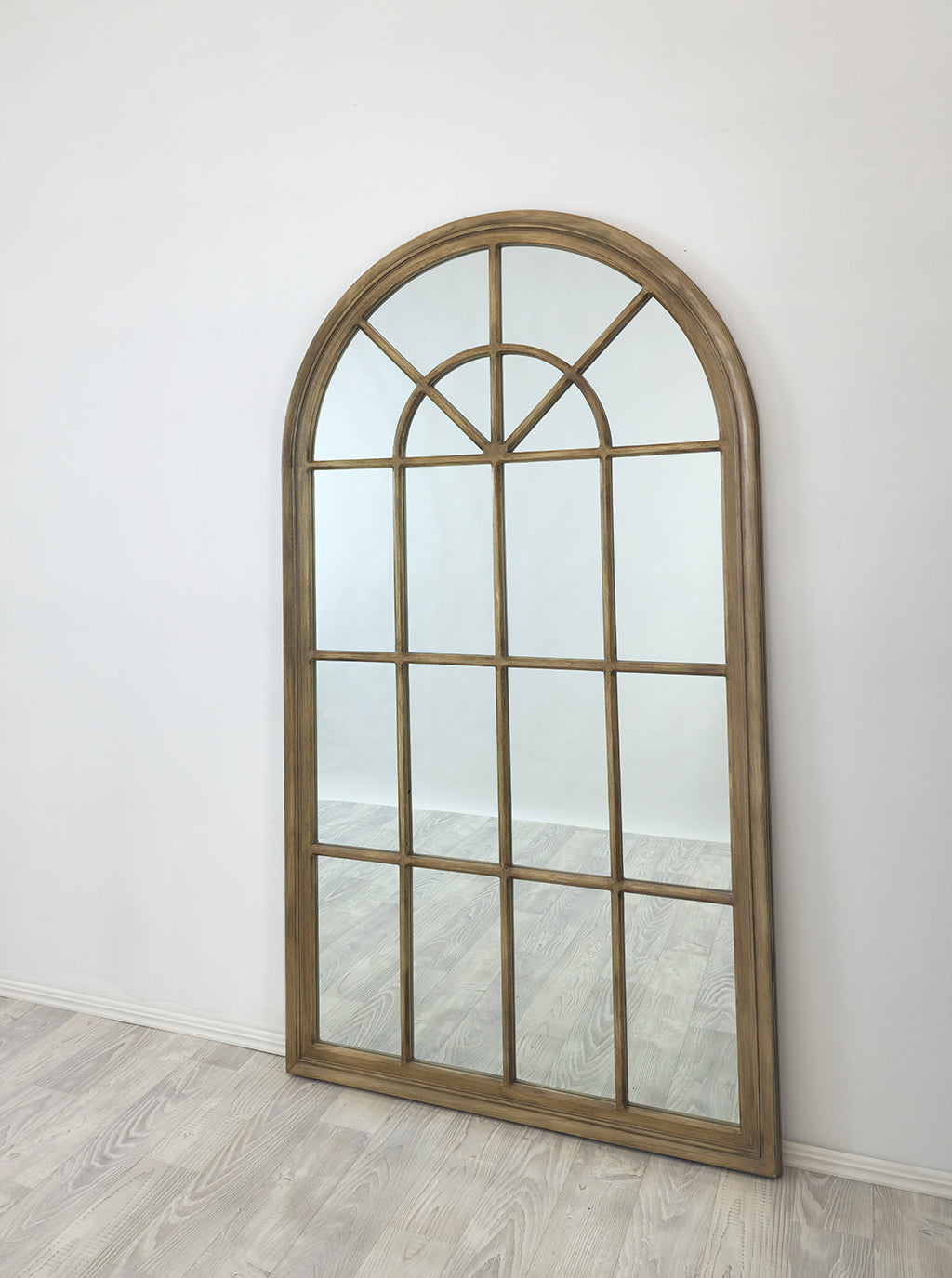 Antique Taupe Arch Window Style Mirror 100cm x 180cm