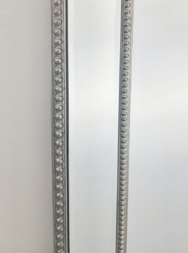 Elegant Silver Beaded Free-Standing Mirror 50x170cm