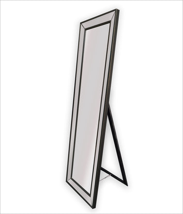 Elegant Black Beaded Free Standing Mirror 50x170cm