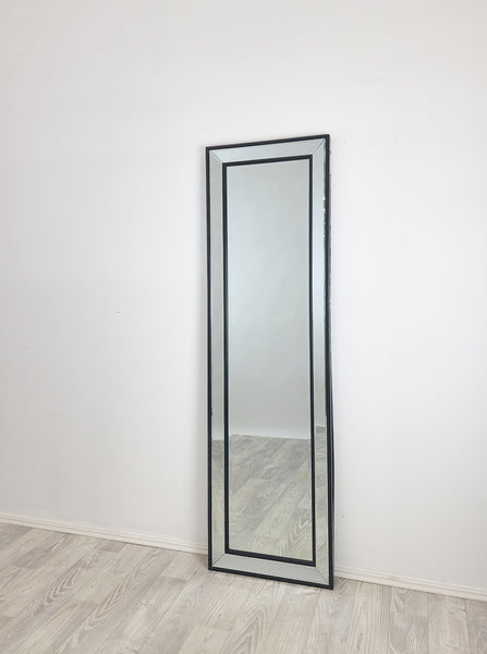 Elegant Black Beaded Free Standing Mirror 50x170cm