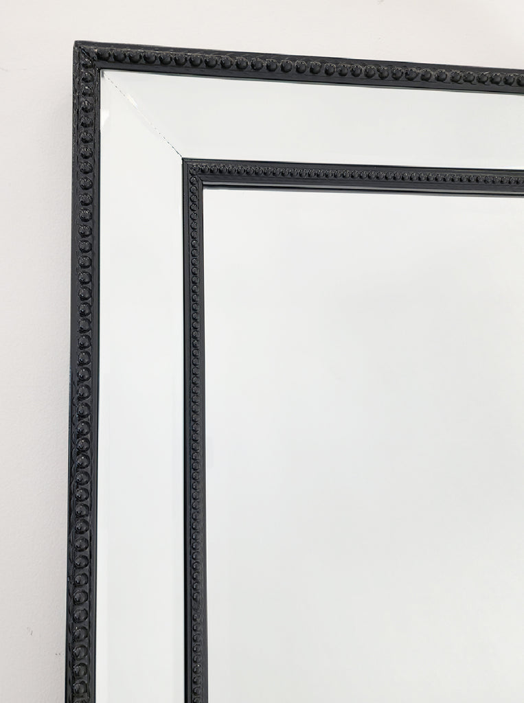 Elegant Black Beaded Free Standing Mirror 50x170cm