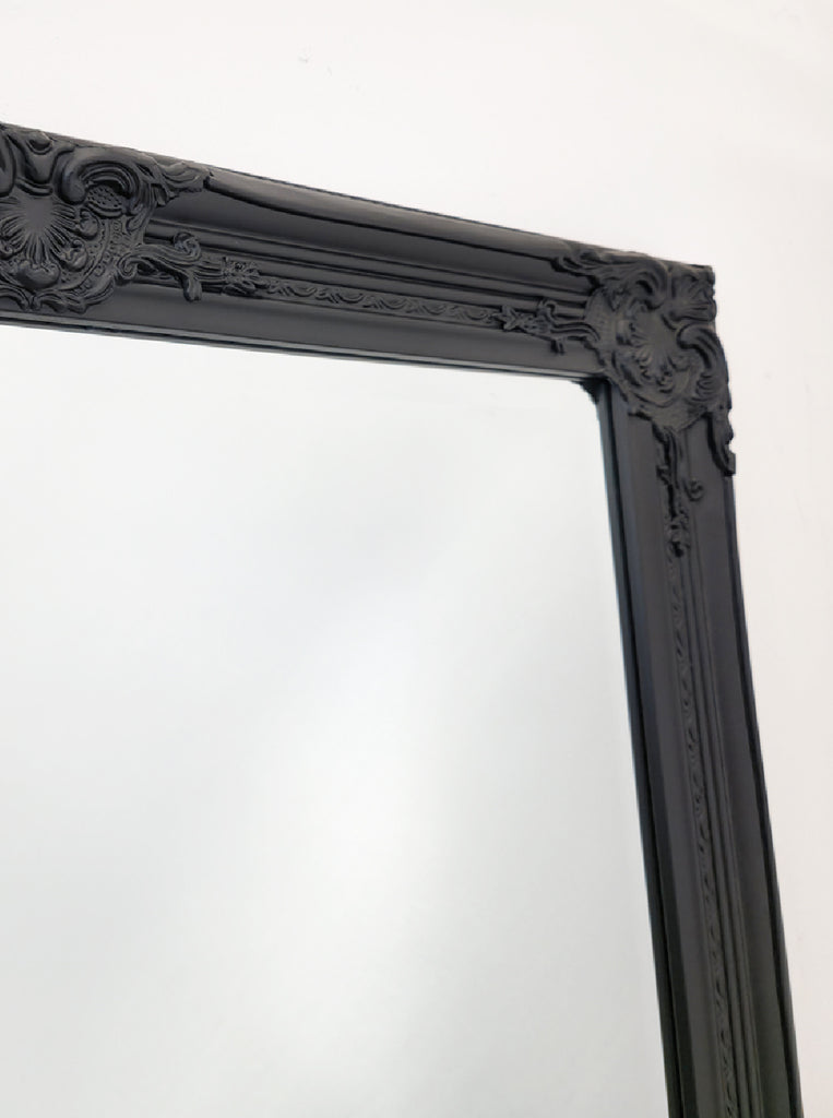 Intricate Black Ornate Wall Mirror, 70x170cm, Durable