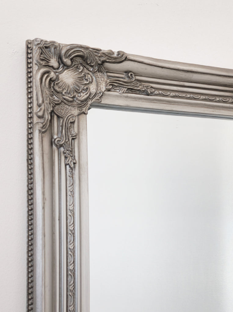 Antique Silver Ornate Mirror 80x110cm, Wood Frame