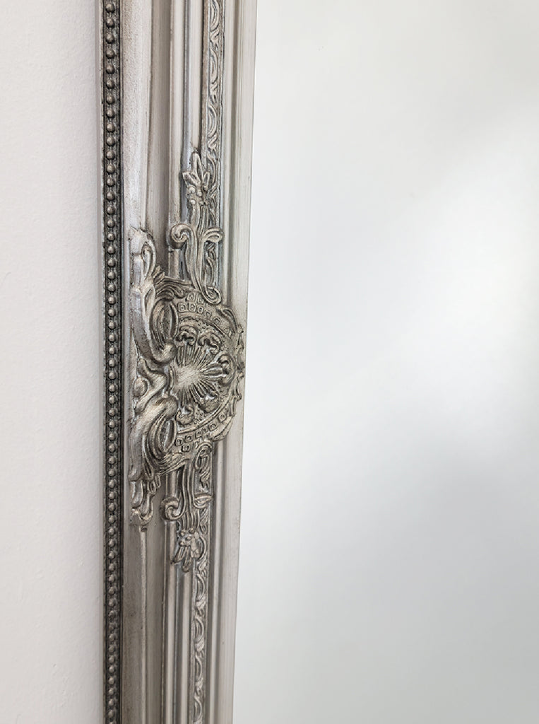 Antique Silver Ornate Mirror 80x110cm, Wood Frame