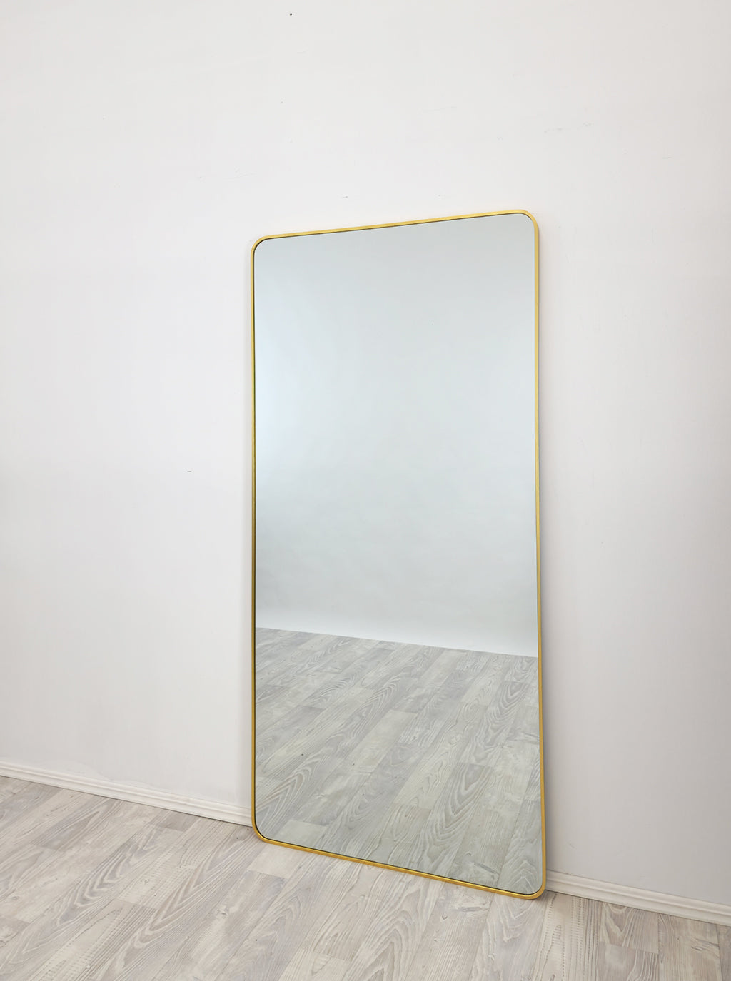 Sleek Gold Metal Rectangle Mirror 80cm x 170cm