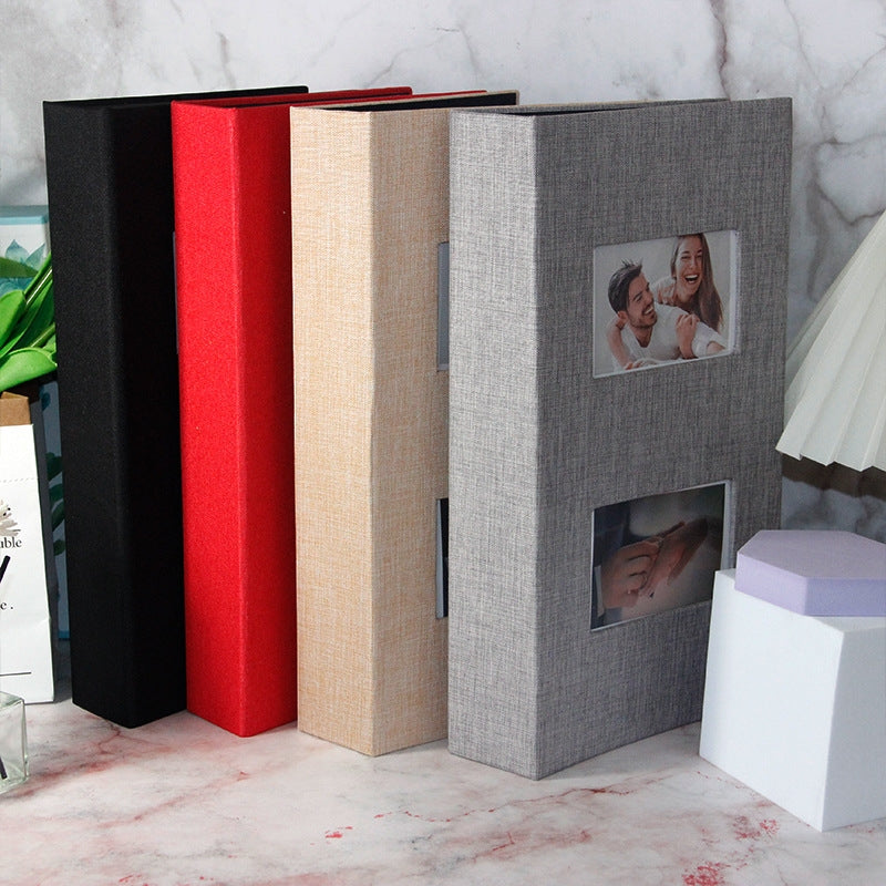 Photo album with luxurious cover Assorted colours Large 300 PCs 6 Inch - Red
