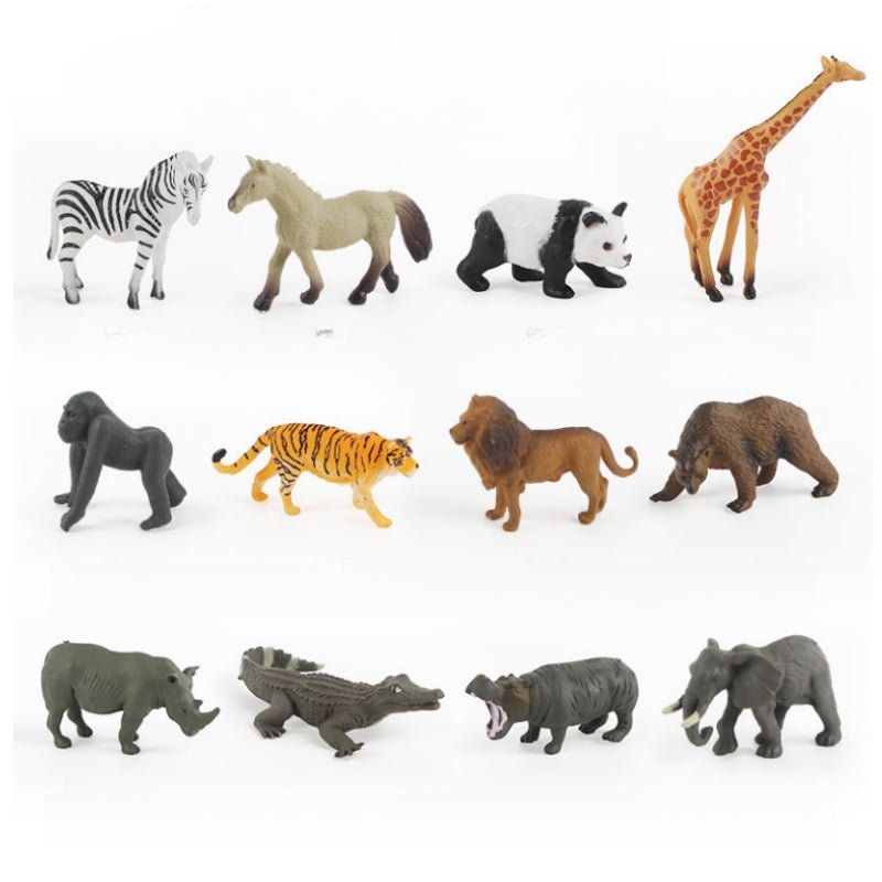 12 PCs of Mini simulated Animals Assorted Action Figures Toys - Dinosaurs: 12 PCs