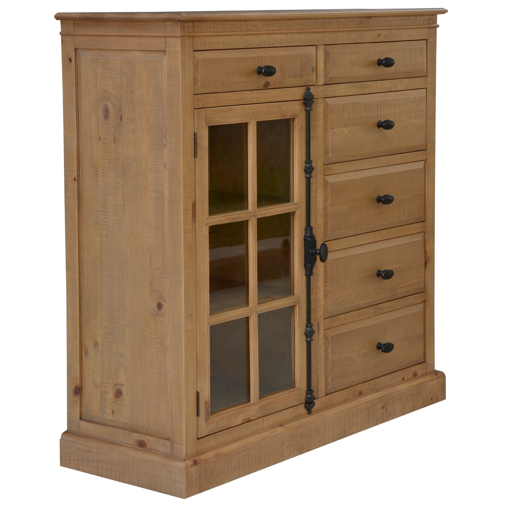 Rustic Pine King Bed Suite with Tallboy & Bedside Tables