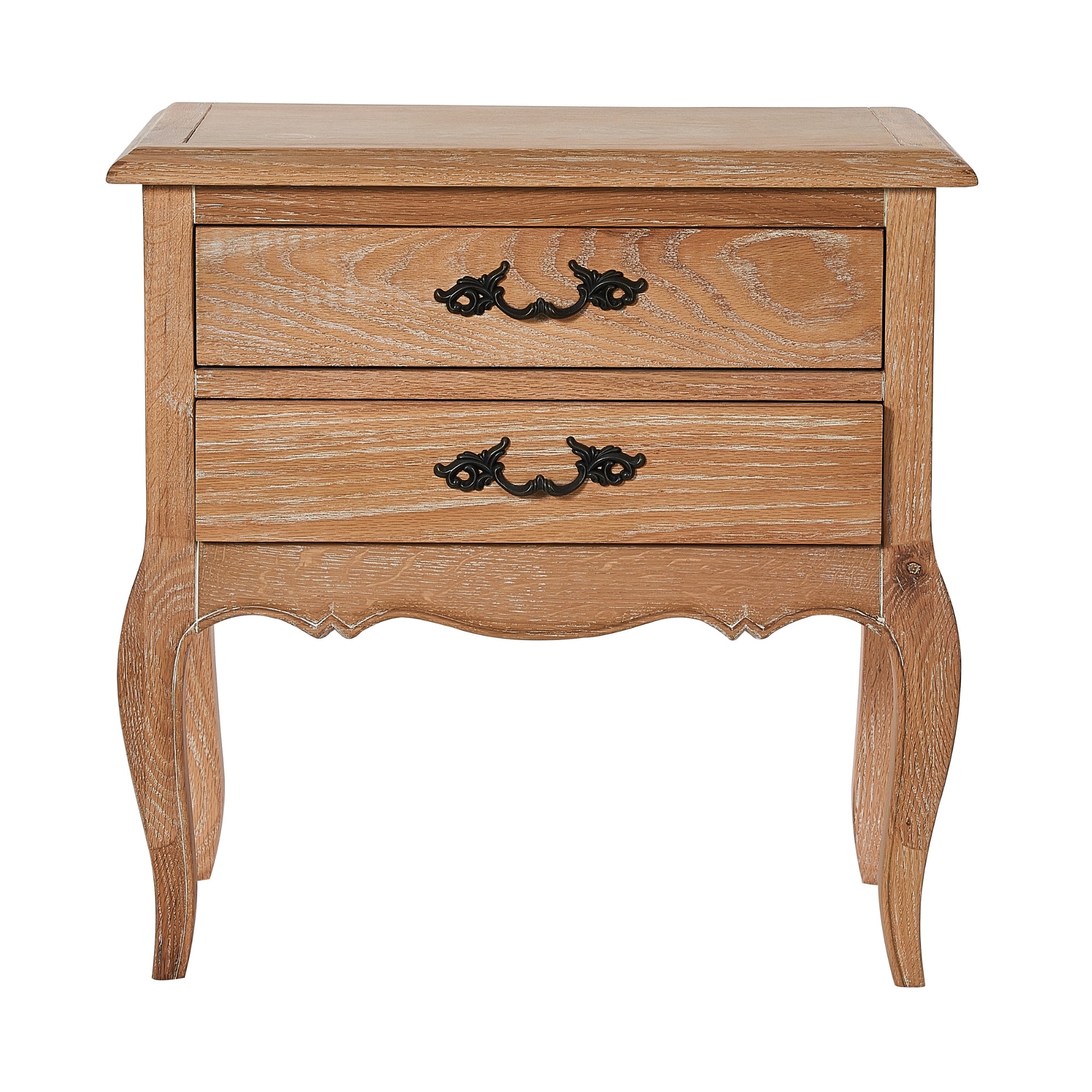 French Provincial Oak Bedside Tables & Tallboy Set, 3pcs