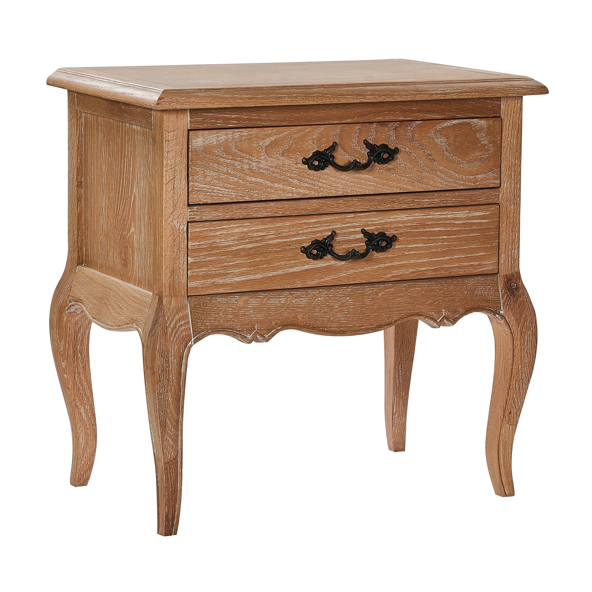 French Provincial Oak Bedside Tables & Tallboy Set, 3pcs