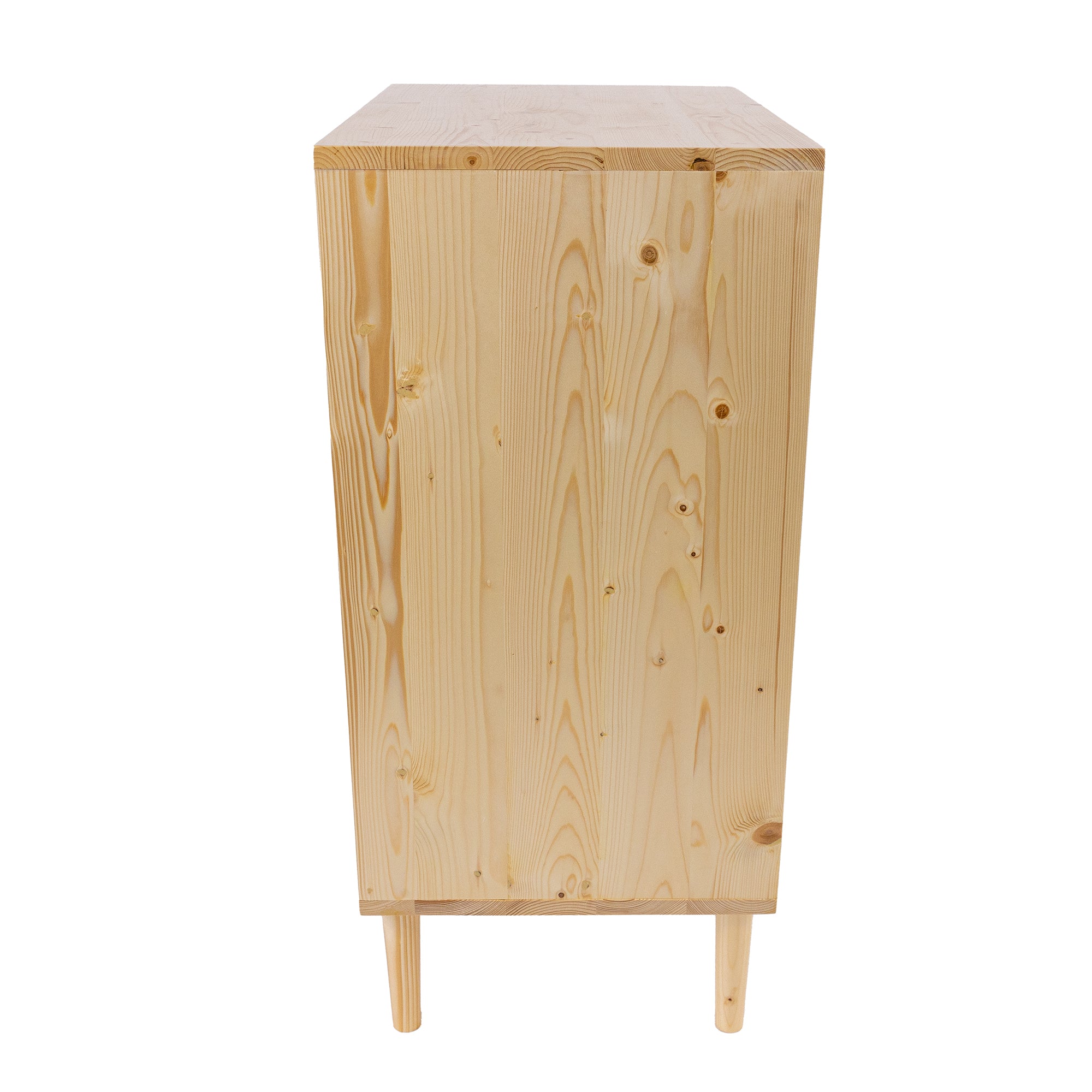 Solid Pine Wood Tallboy 3 Drawers 1 Niche Storage Cabinet