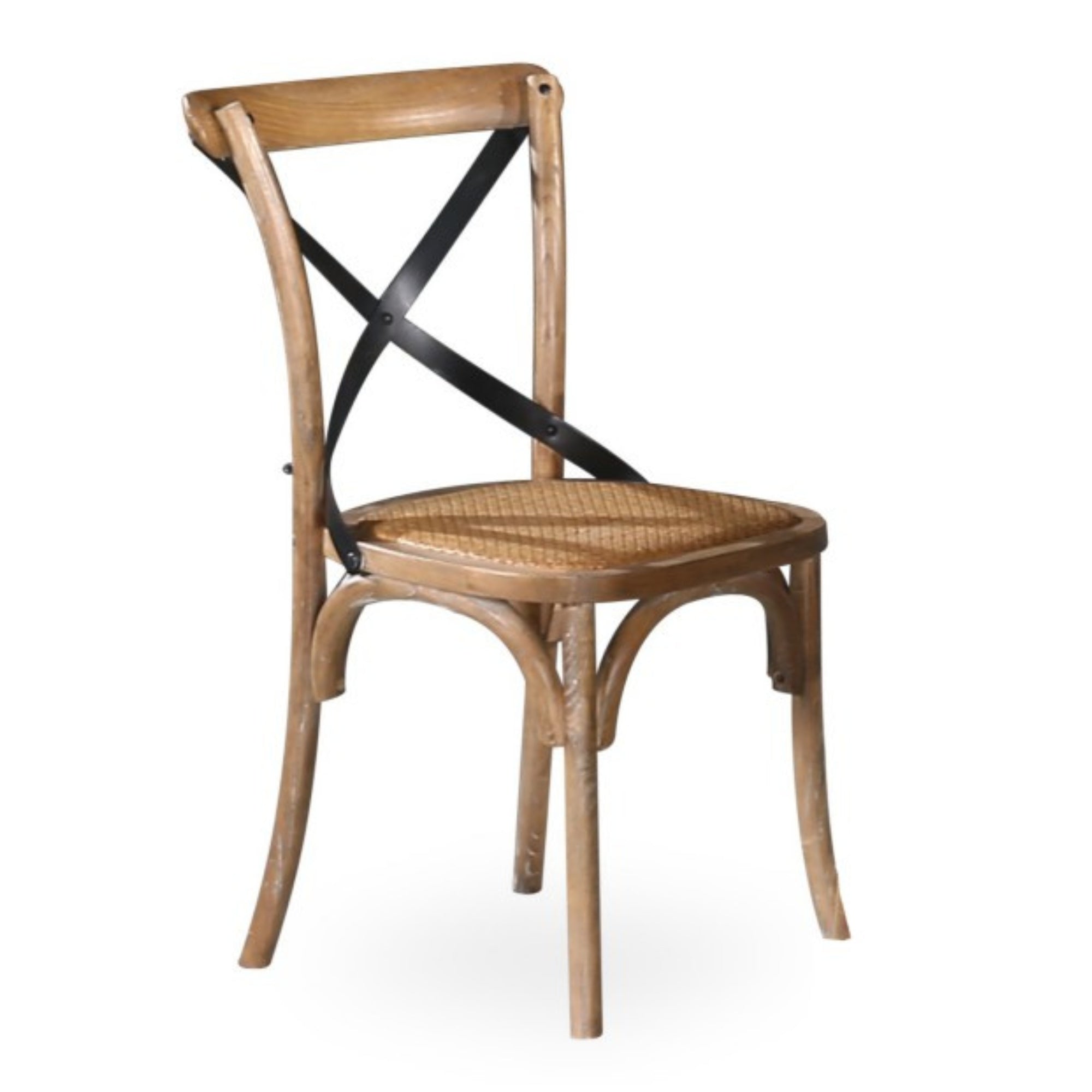 Elegant X-Back Birchwood Dining Chairs Set, Natural - 8pc