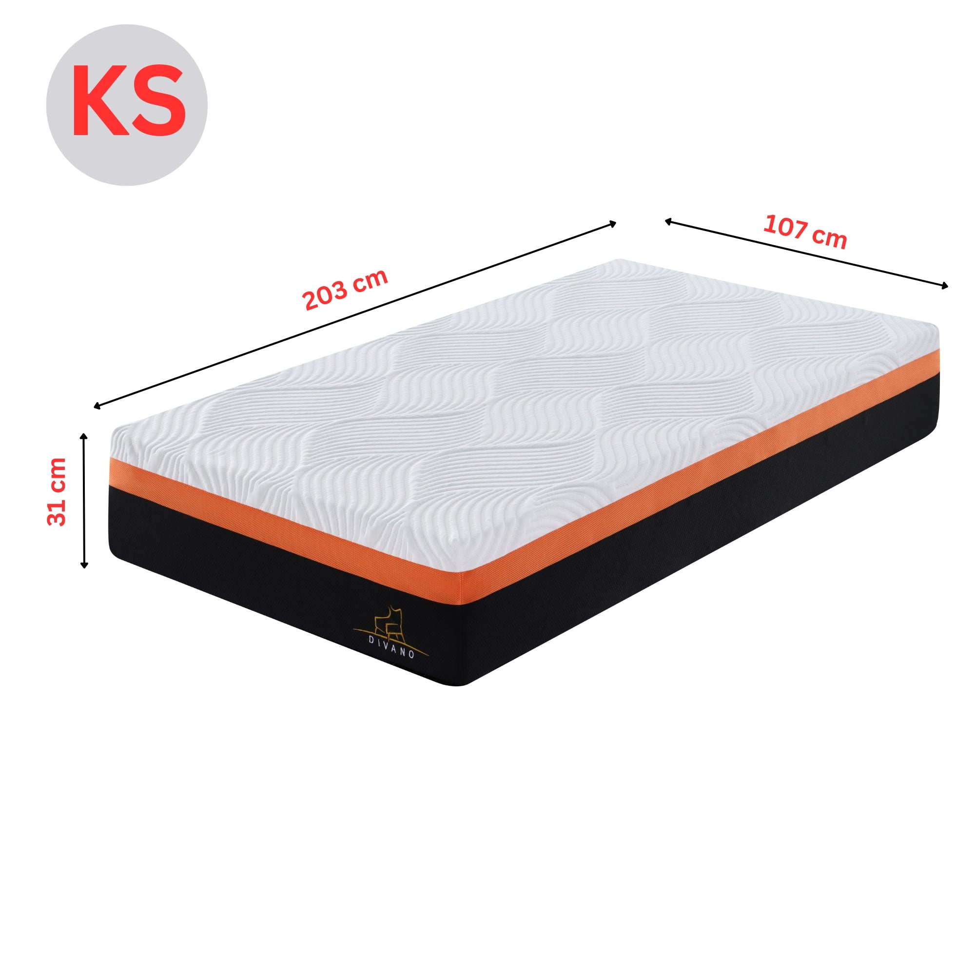 Medium-Firm King Single Memory Foam Mattress 31cm