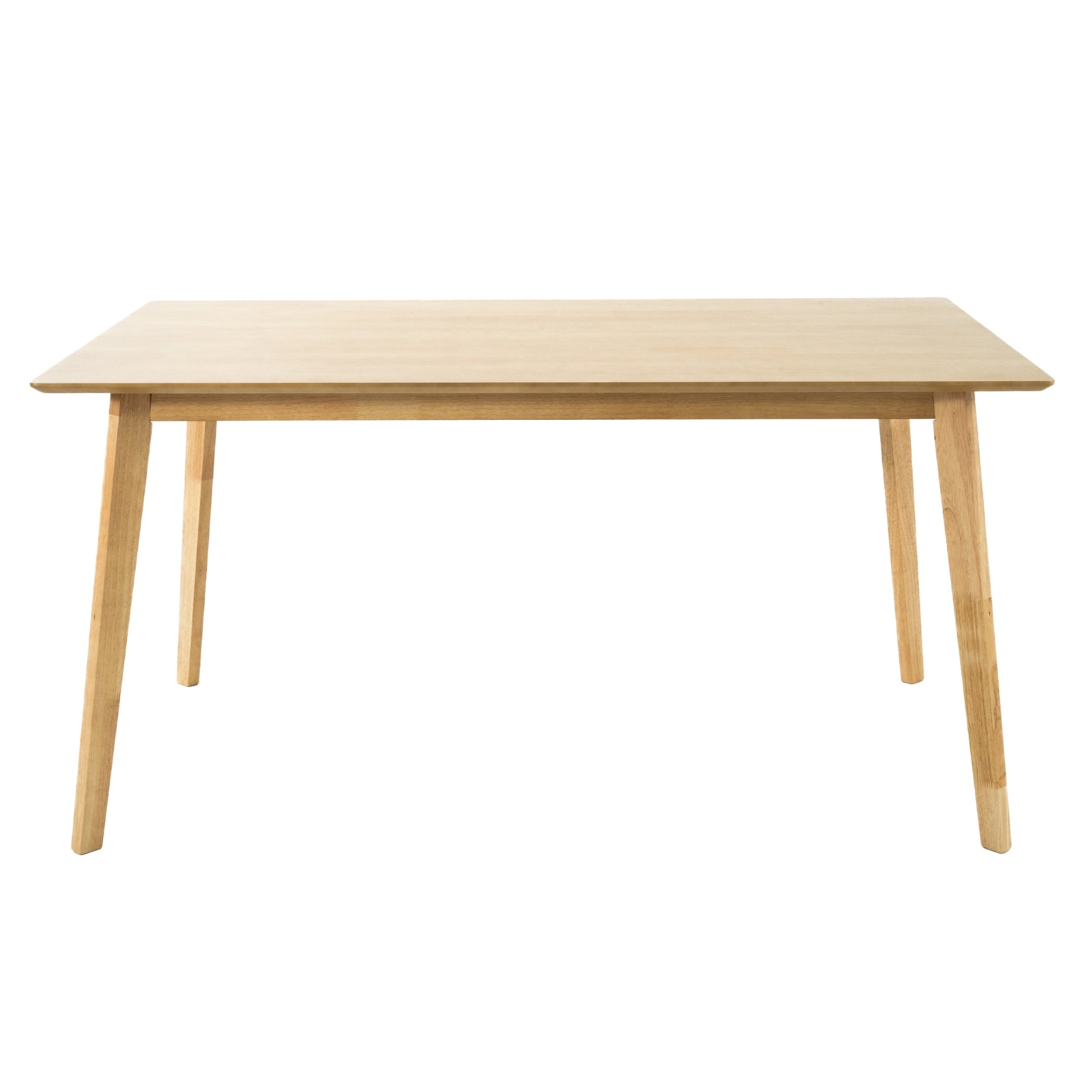 6-Seater Solid Rubberwood Dining Table, Scandinavian Style