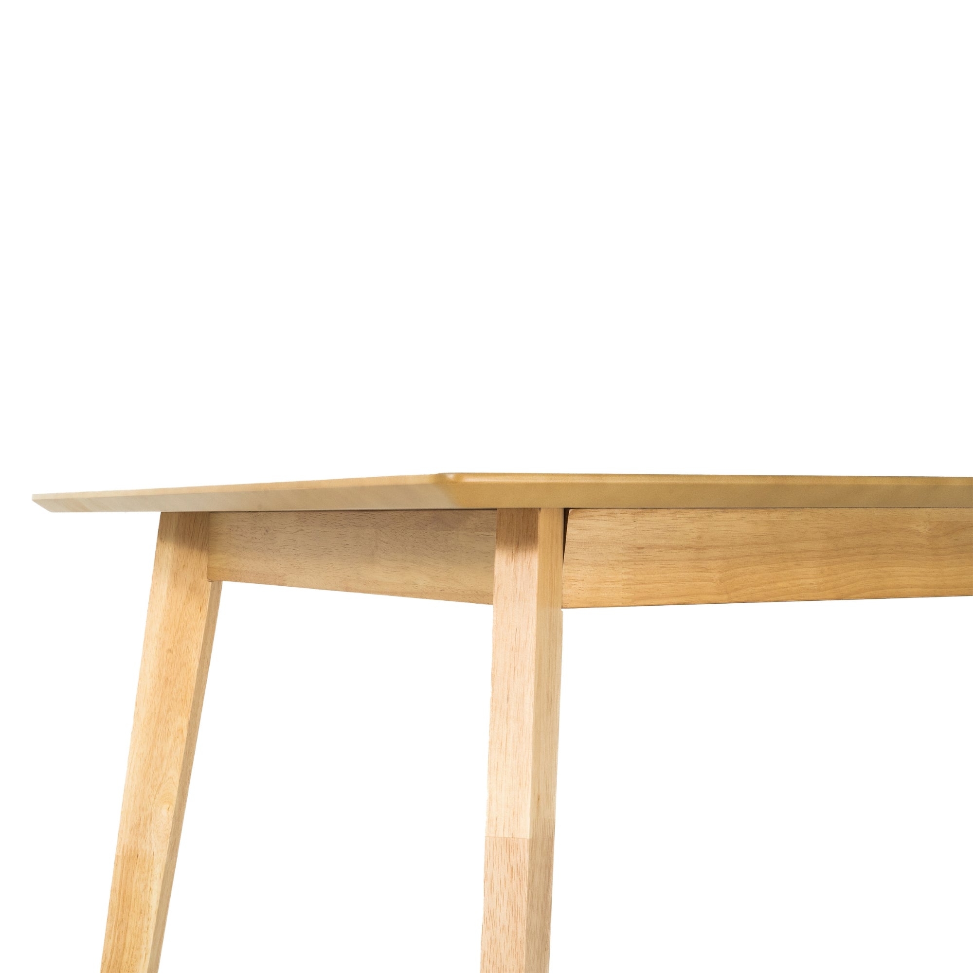 6-Seater Solid Rubberwood Dining Table, Scandinavian Style