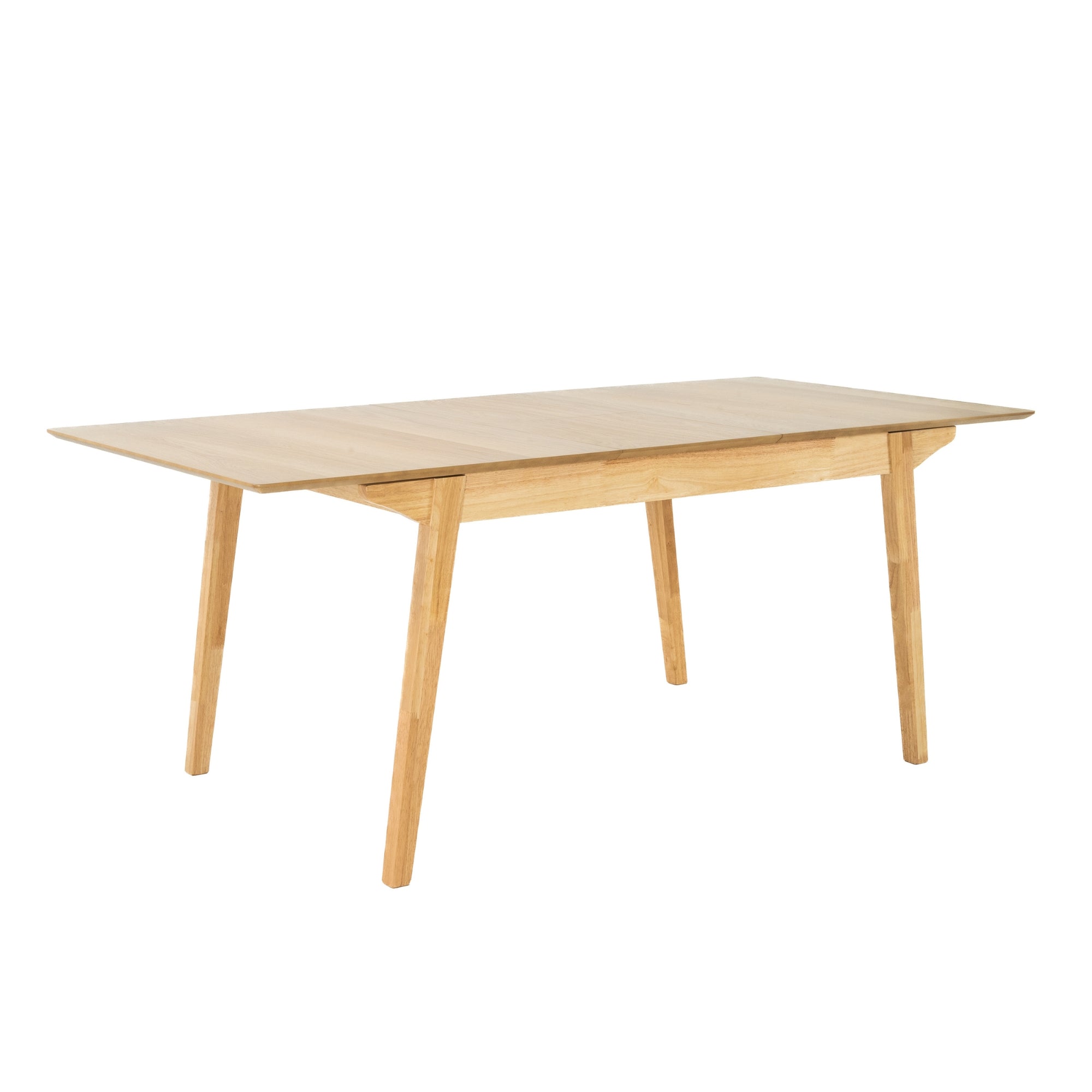 Extendable Scandinavian Dining Table, Solid Rubberwood, 8-Seater