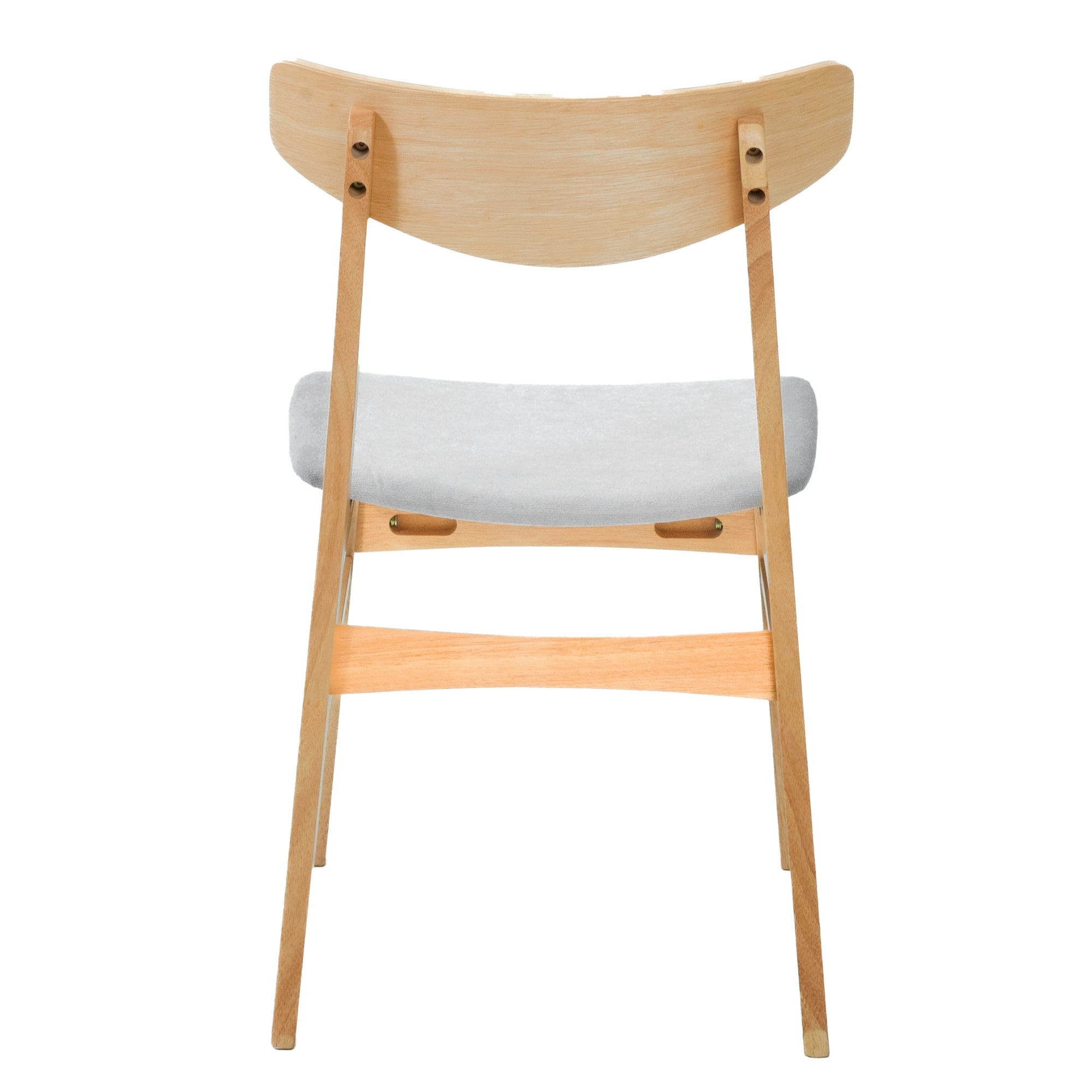 6pc Rubberwood Veneer Dining Chairs, Fabric Seat, Scandinavian Style
