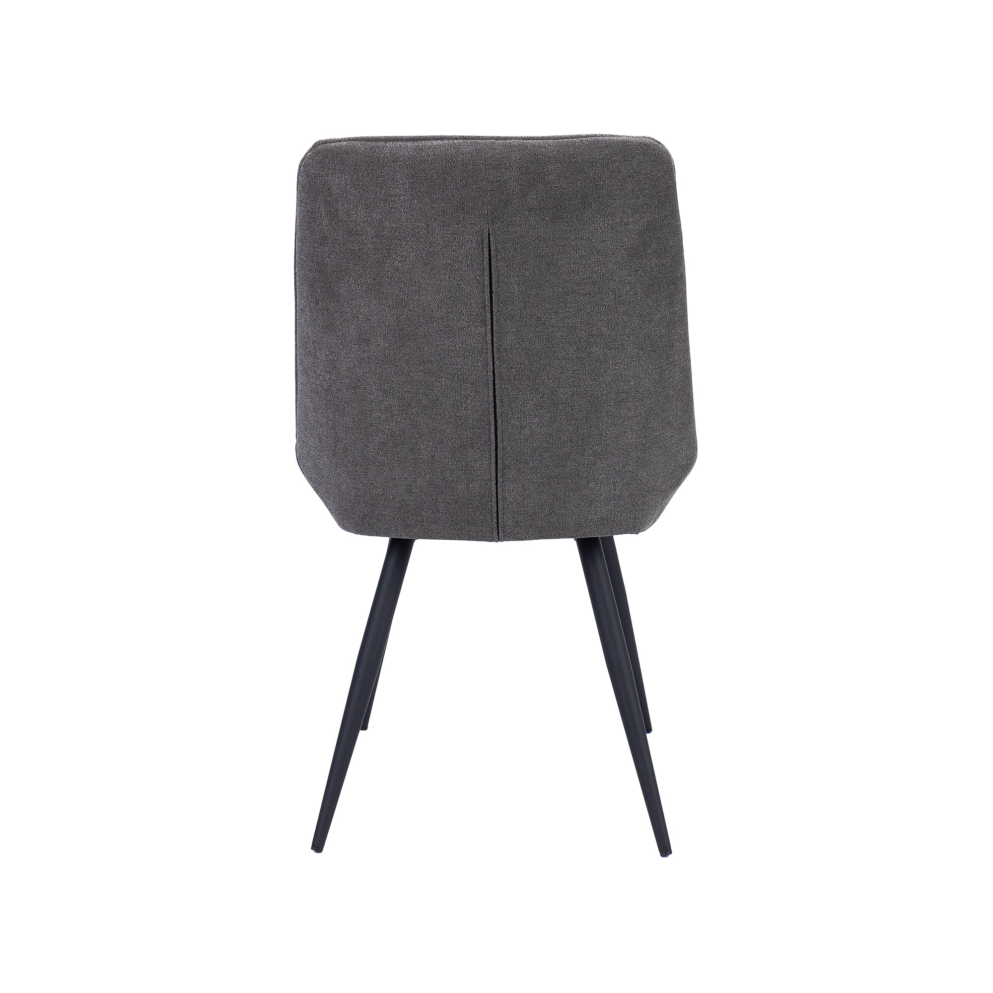 Scandinavian Graphite Fabric Dining Chair Set with Metal Frame