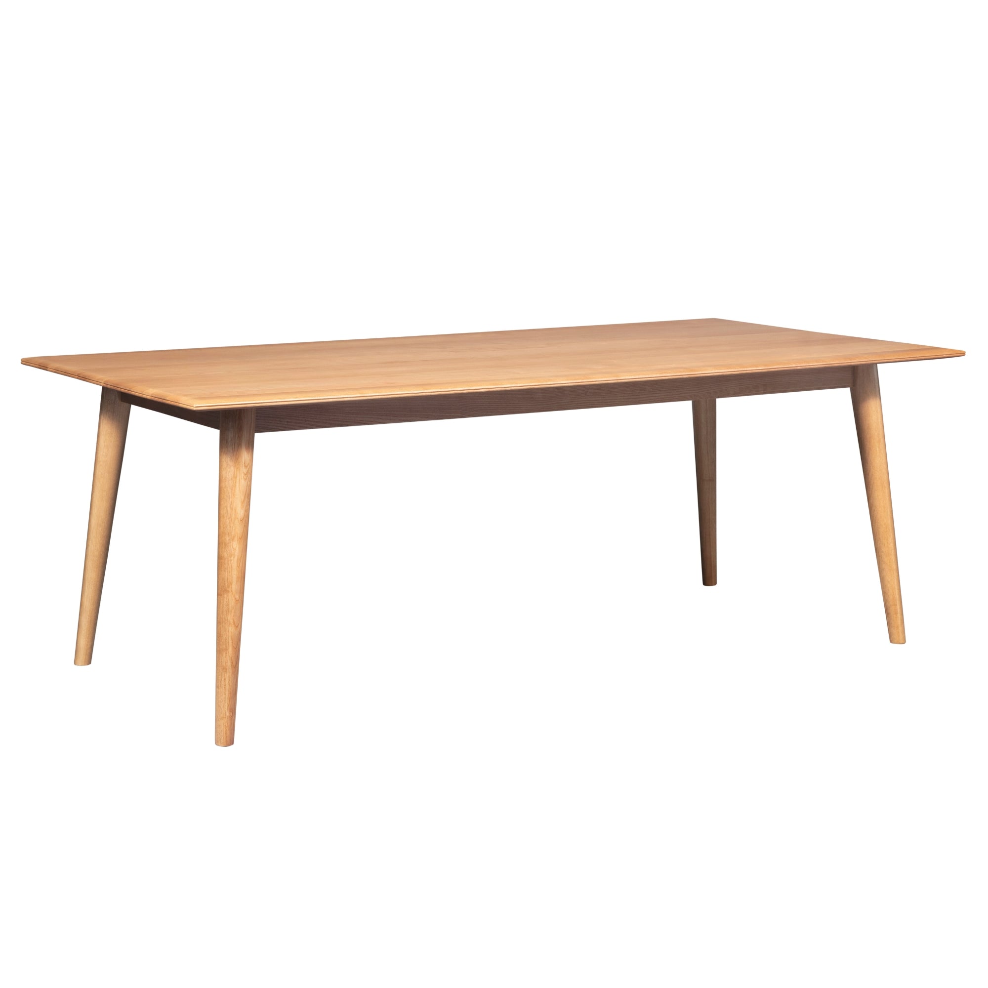 Solid Ash Wood 210cm 8-Seater Dining Table, Rectangular, Oak