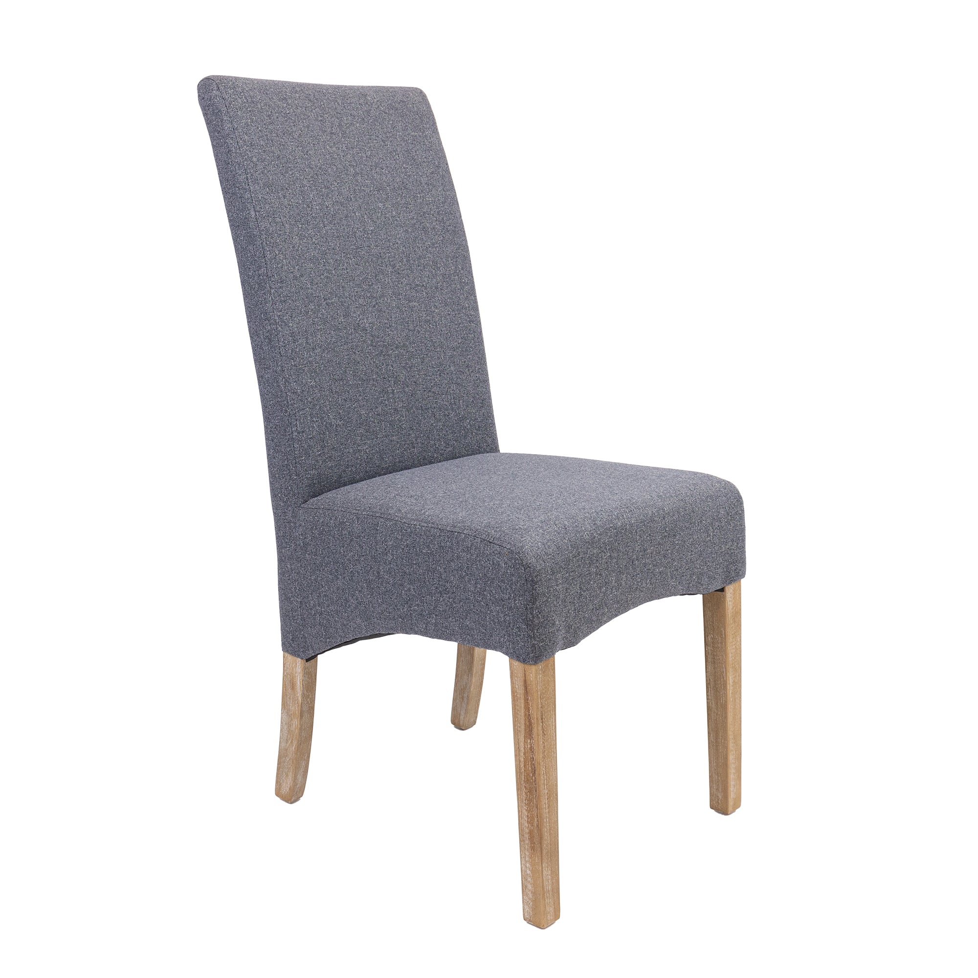Contemporary Grey Upholstered Dining Chairs, Set of 4 - Pine Frame