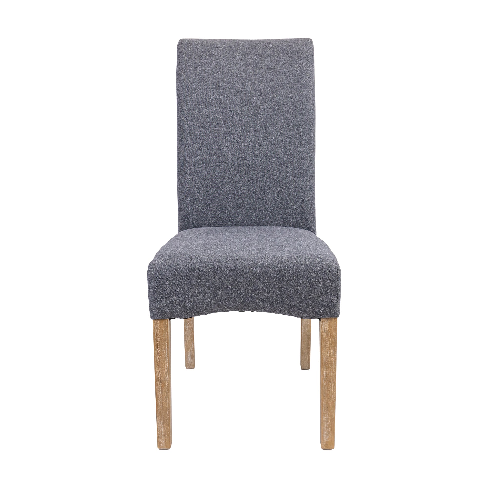 8-Piece Grey Fabric Dining Chairs Set, Pine Frame, Rubberwood Legs